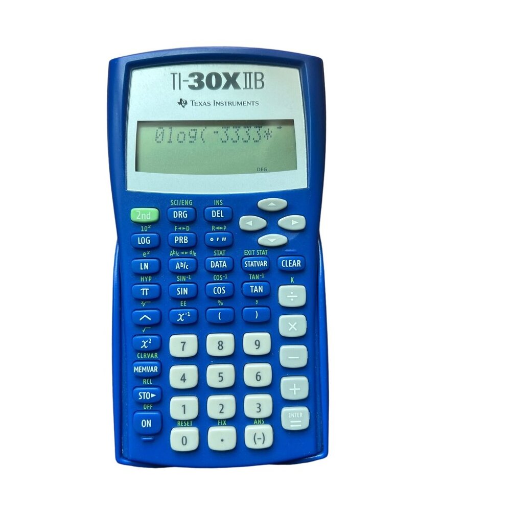 Texas Instruments TI-30XIIB Scientific Calculator Cover Blue Tested Working